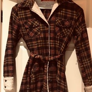 Flannel top with belt